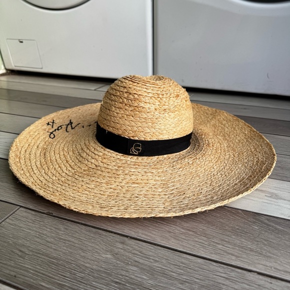 Karl Lagerfeld Women’s Raffia Sun Hat. One Size Fits All | Regular Condition - Picture 7 of 10